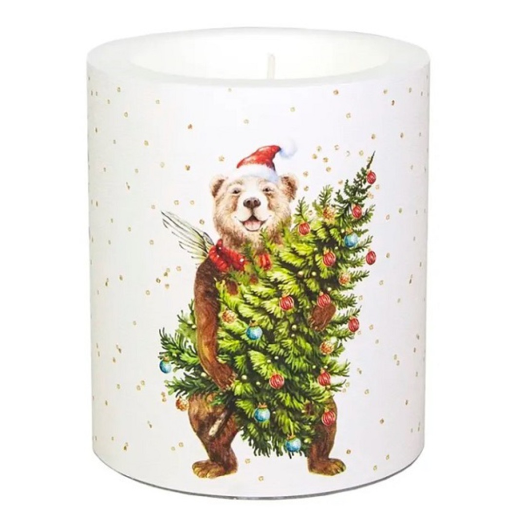 Beary Christmas Candle 12cm *ETA Nov image 0